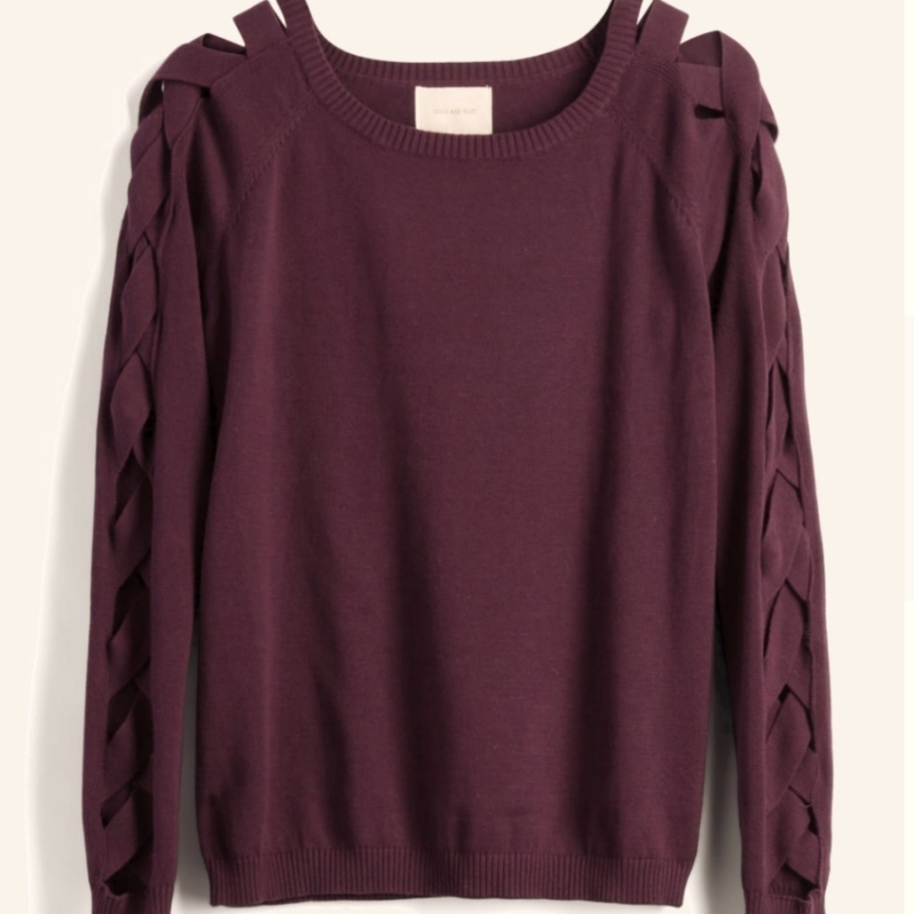 Skies Are Blue Cutout Sleeve Sweater